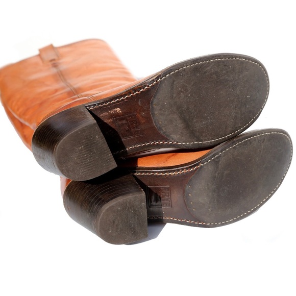 Women’s Frye tan cognac heeled leather boots - Picture 7 of 8